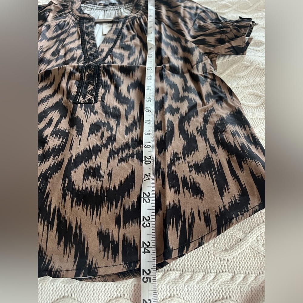 Wit & Wisdom Brown/Black Patterned Women's Top Size XS - Picture 12 of 15